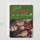 Still Home For The Holidaysタイポグラフィ写真 シーズンカード (正面)