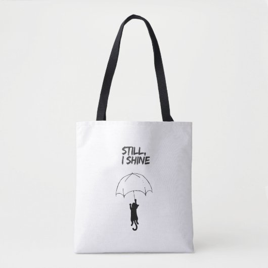 Still, I Shine – Editable Quote Cat Tote Bag トートバッグ (正面)