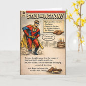 Still in Action Hero - Comic Book Birthday カード (黄色い花)