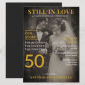 Still in Love Vintage Gold 50th Anniversary 招待状 (正面/裏面)