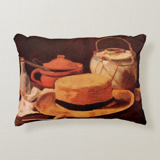 Still Lifeイエローストローハットbyビンセント・ヴァン・ゴッホ アクセントクッション (正面)