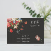 Still Lifeフローラ結婚の応答カードRSVP 出欠カード (スタンド正面)