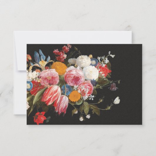 Still Lifeフローラ結婚の応答カードRSVP 出欠カード (裏面)