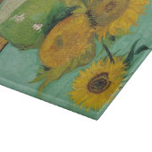 Still Life - 3つのひまわり付き花瓶。バンゴッホ カッティングボード (角)