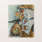 Still Life Apples Basket Cezanne Painting Art ジグソーパズル (縦)