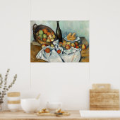 Still Life Apples Basket Cezanne Painting Art ポスター (キッチン)
