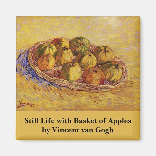 Still Life, Basket of Apple by Vincent van ゴッホ マグネット (正面)