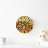 Still Life, Basket of Apple by Vincent van ゴッホ ラウンド壁時計 (ホーム)