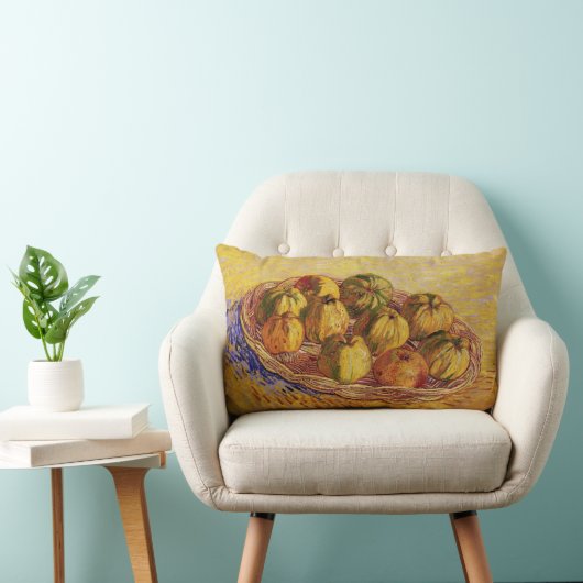 Still Life, Basket of Apple by Vincent van ゴッホ ランバークッション (椅子)