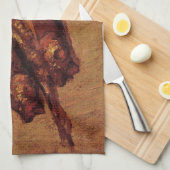 Still Life Bloaters and Garnic by Vincent van ゴッホ キッチンタオル (四つ折り)