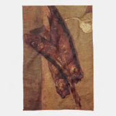 Still Life Bloaters and Garnic by Vincent van ゴッホ キッチンタオル (縦)