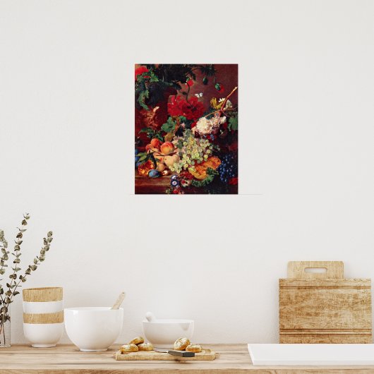 Still Life by Jan van Huysum ポスター (キッチン)