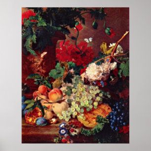 Still Life by Jan van Huysum ポスター