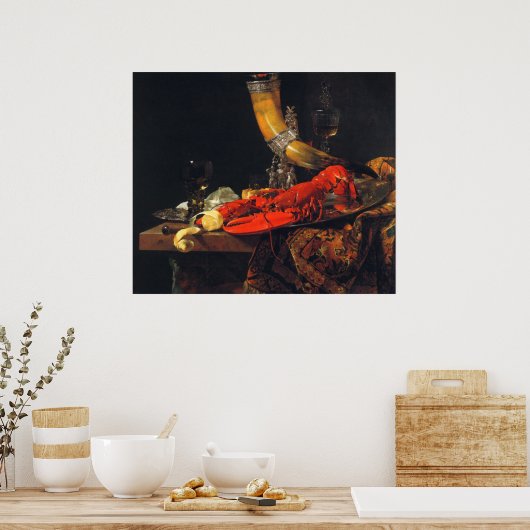 Still life by Willem Kalf ポスター (キッチン)