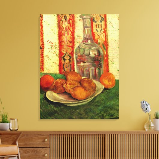 Still Life DecanterとLemons by Vincent van ゴッホ キャンバスプリント (インサイチュ (リビング))