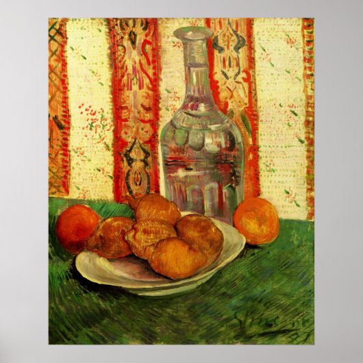 Still Life DecanterとLemons by Vincent van ゴッホ ポスター (正面)