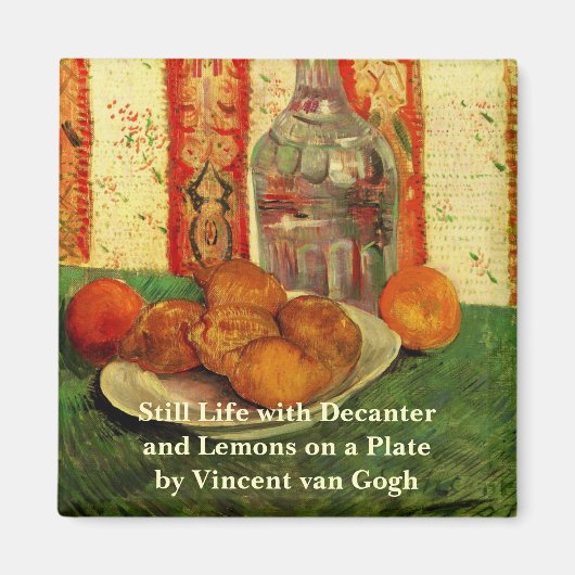 Still Life DecanterとLemons by Vincent van ゴッホ マグネット (正面)