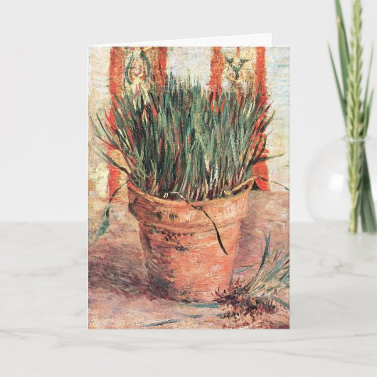 Still Life Flowerpot w Chives by Vincent van ゴッホ カード (正面)