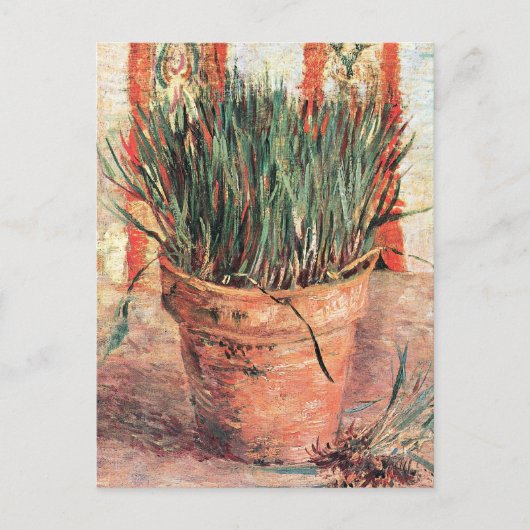 Still Life Flowerpot w Chives by Vincent van ゴッホ ポストカード (正面)