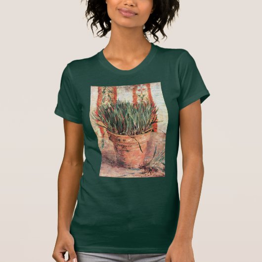 Still Life Flowerpot w Chives by Vincent van ゴッホ Tシャツ (正面)