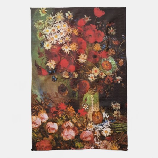 Still Life Flowers in a Vincent vanゴッホ キッチンタオル (縦)