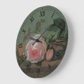 Still Life Flowers on a Ledge by Otto Ottesen ラージ壁時計 (傾斜)