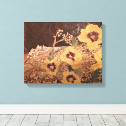 Still Life, Flowers within a Log SARR キャンバスプリント (インサイチュ (ウッドフロア))