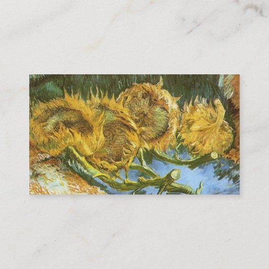 Still Life Four Cut Sunflower by Vincent van ゴッホ 名刺 (裏面)