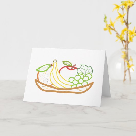 Still Life Fruit Bowl カード (黄色い花)