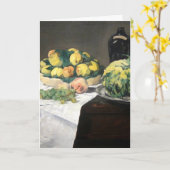 Still Life Lemon Peaches by Manet Impressionist カード (黄色い花)