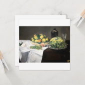 Still Life Lemon Peaches by Manet Impressionist カード (正面/裏面インサイチュ)