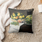Still Life Lemon Peaches by Manet Impressionist クッション (ブランケット)