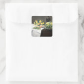 Still Life Lemon Peaches by Manet Impressionist スクエアシール (バッグ)