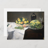 Still Life Lemon Peaches by Manet Impressionist ポストカード (正面/裏面)