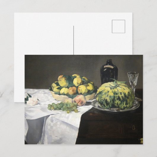 Still Life Lemon Peaches by Manet Impressionist ポストカード (正面/裏面)