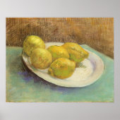 Still Life Lemons on aプレートby Vincent van ゴッホ ポスター (正面)