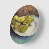 Still Life Lemons on aプレートby Vincent van ゴッホ ラウンド壁時計 (傾斜)