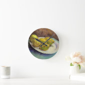 Still Life Lemons on aプレートby Vincent van ゴッホ ラウンド壁時計 (ホーム)