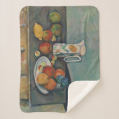 Still Life, Milk Jug and Fruit on a Table, Cezanne シェルパブランケット (正面)