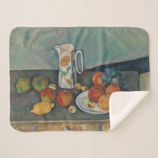 Still Life, Milk Jug and Fruit on a Table, Cezanne シェルパブランケット (正面(横))