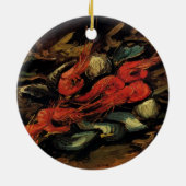 Still Life Musselsとエビby Vincent vanゴッホ セラミックオーナメント (裏面)