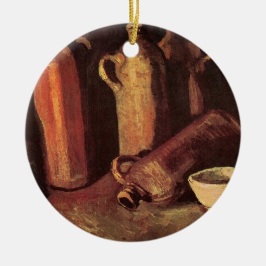 Still Life of 4石ボトルby Vincent van ゴッホ セラミックオーナメント (正面)