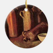 Still Life of 4石ボトルby Vincent van ゴッホ セラミックオーナメント (裏面)