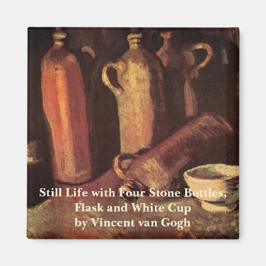 Still Life of 4石ボトルby Vincent van ゴッホ マグネット (正面)