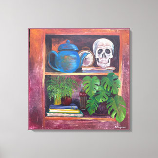 Still Life on a Bookcase Stretched Canvas Print キャンバスプリント