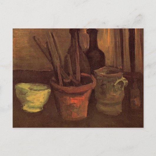 Still Life Paintbrushes inポットby Vincent van ゴッホ ポストカード (正面)