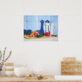 still life painting vegetables on chopping board ポスター (キッチン)