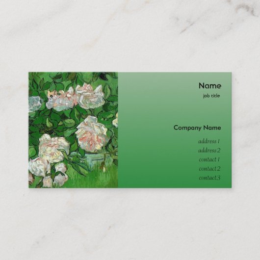 Still life - Pink Roses by Vincent vanゴッホ. 名刺 (正面)