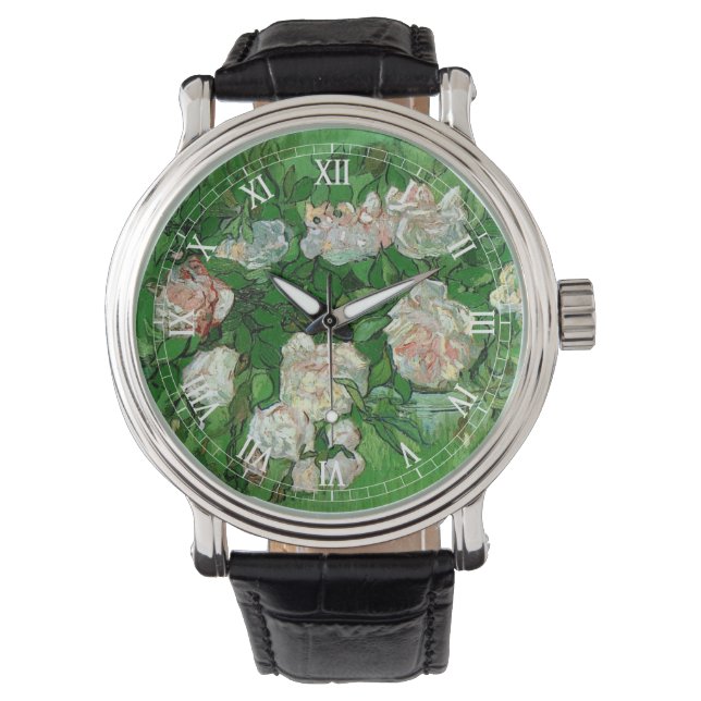 Still Life: Pink Roses by Vincent vanゴッホ 腕時計 (正面)