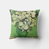 Still life - Pink Roses in a花瓶，ファンゴッホ クッション (裏面)